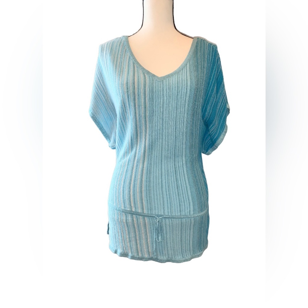 WHBM White House Black Market metallic knit top women’s shirt size medium 10 12